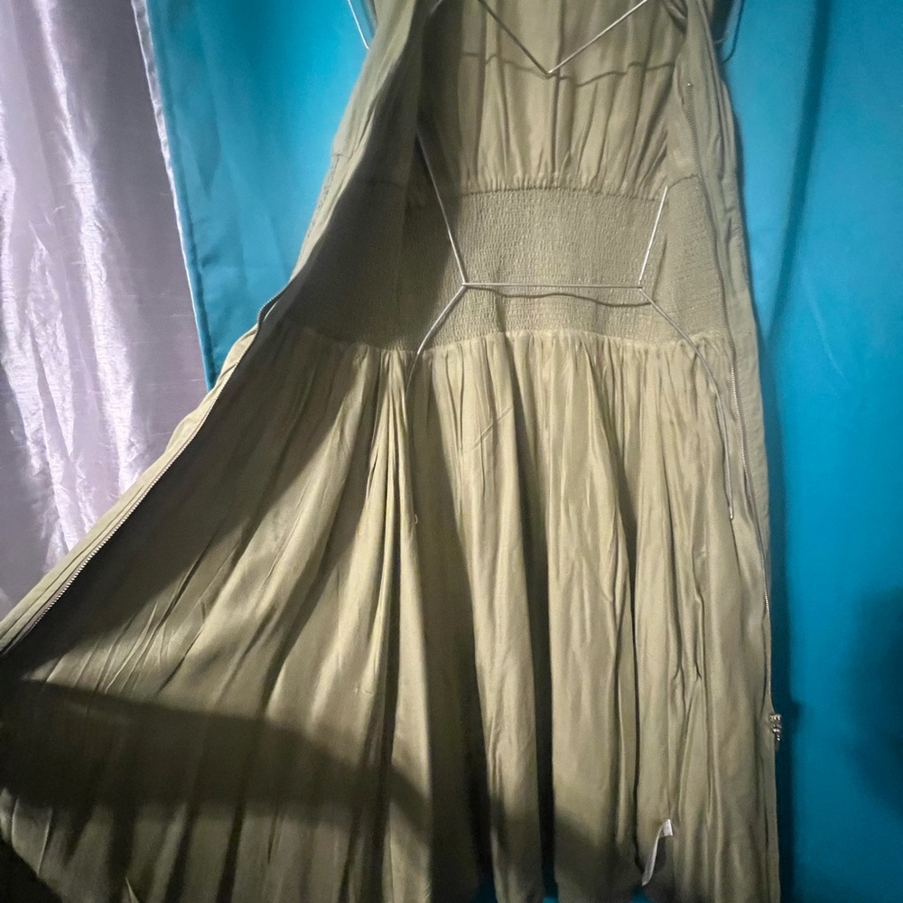 Anthropologie Olive Green Maxi Dress - Picture 3 of 5